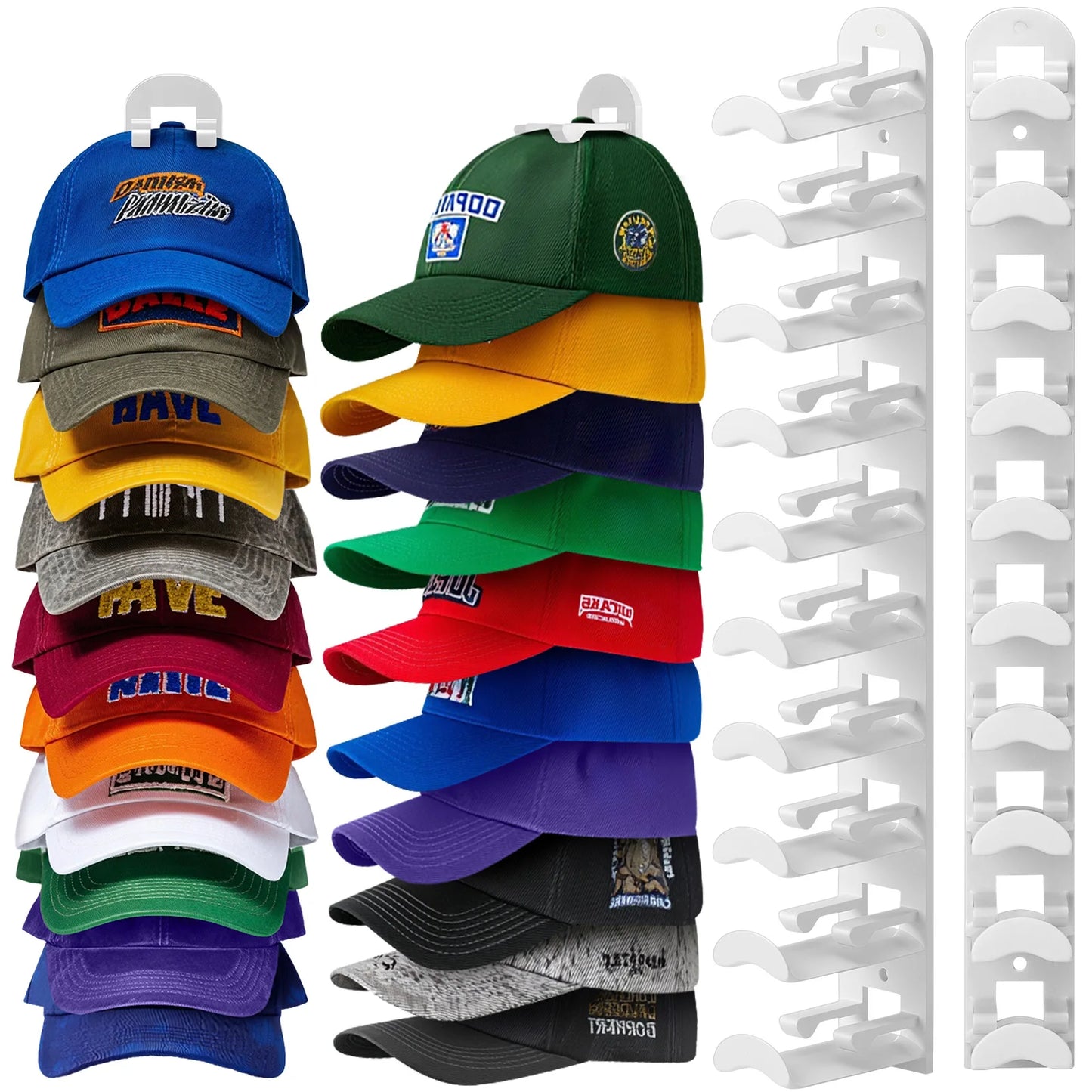 Baseball Cap Hat Rack Wall Mount Or Adhesive Multi Layer Storage