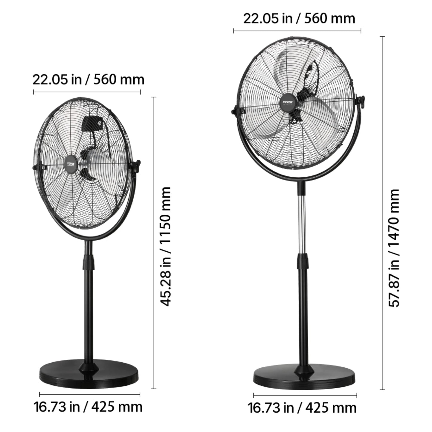 SucceBuy Pedestal Fan 3 Speed Oscillating Standing