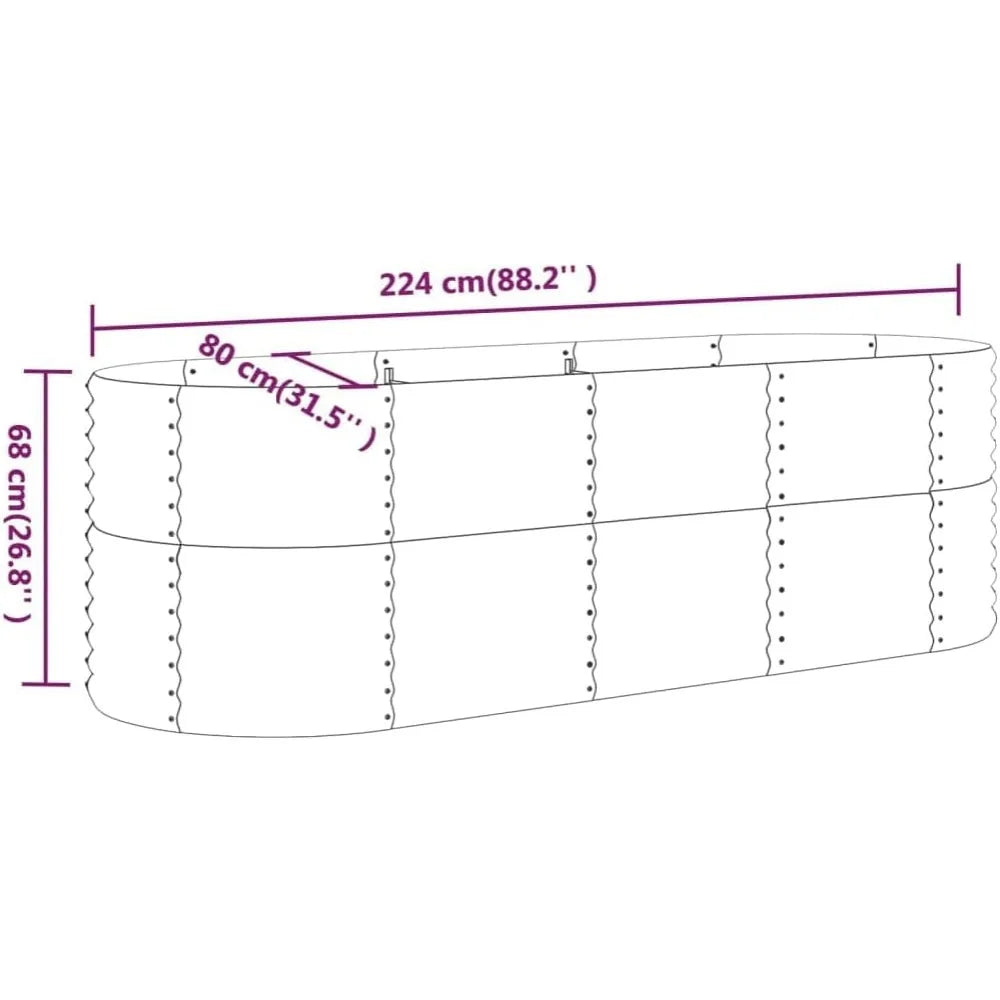 Powder Coated Steel Garden Raised Bed For Outdoor Planting
