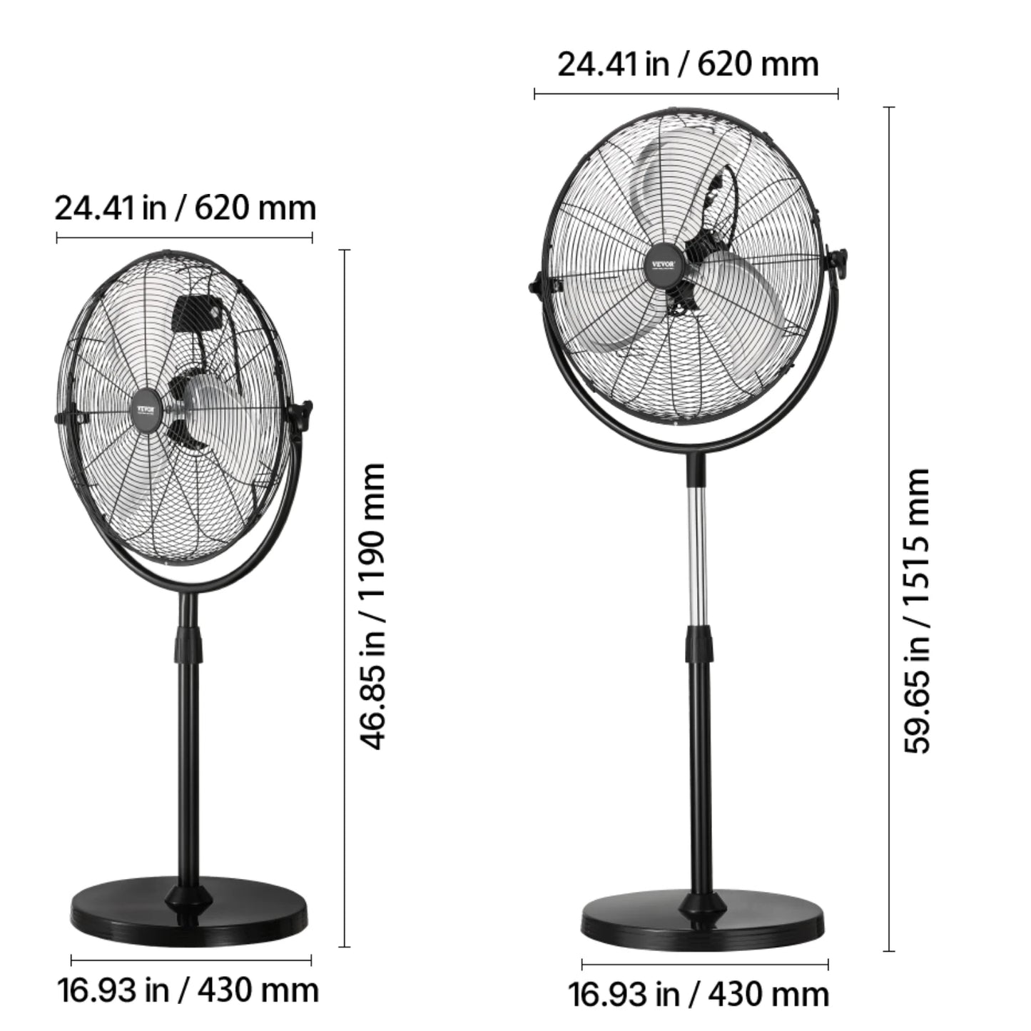 SucceBuy Pedestal Fan 3 Speed Oscillating Standing