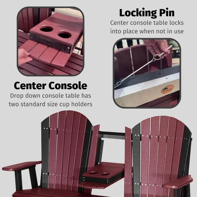Hign-concerned Adirondack Hanging Porch Swing Flip Console