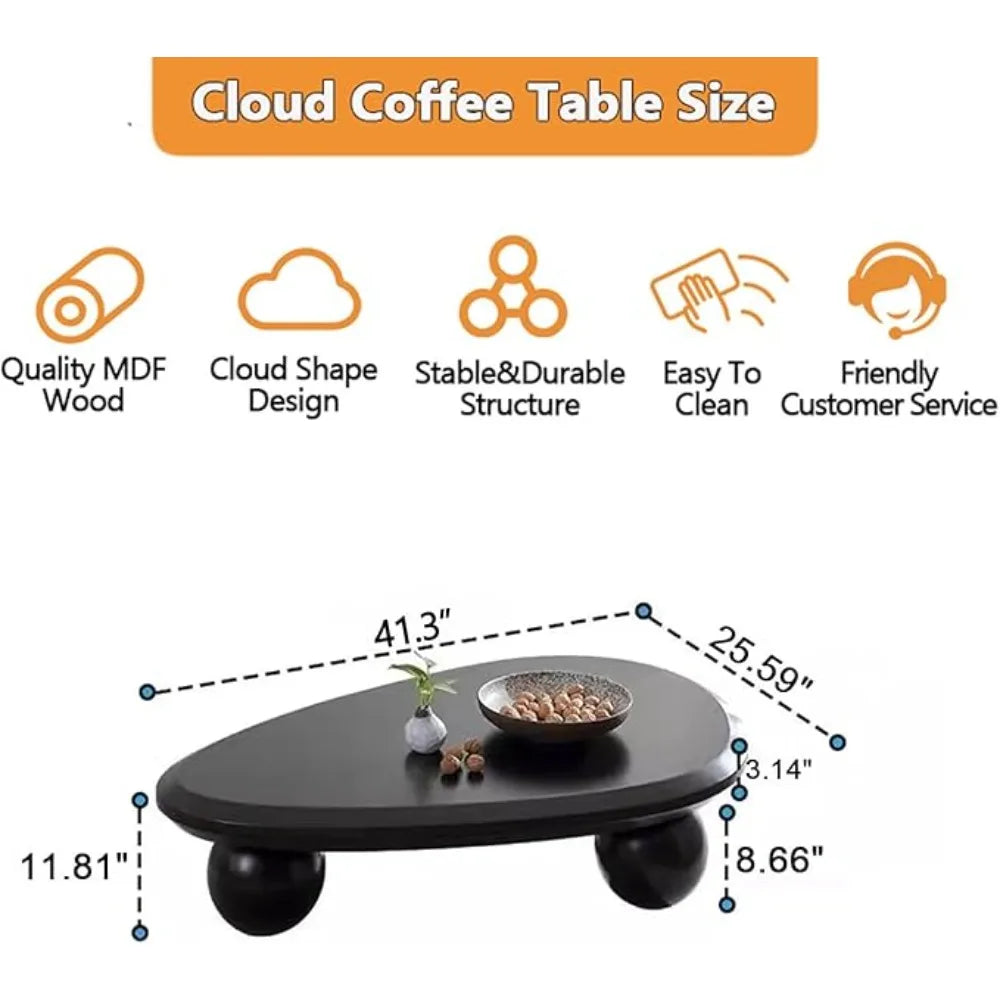 GUANGBAI Cloud Coffee Table Modern Living Room Easy Assembly