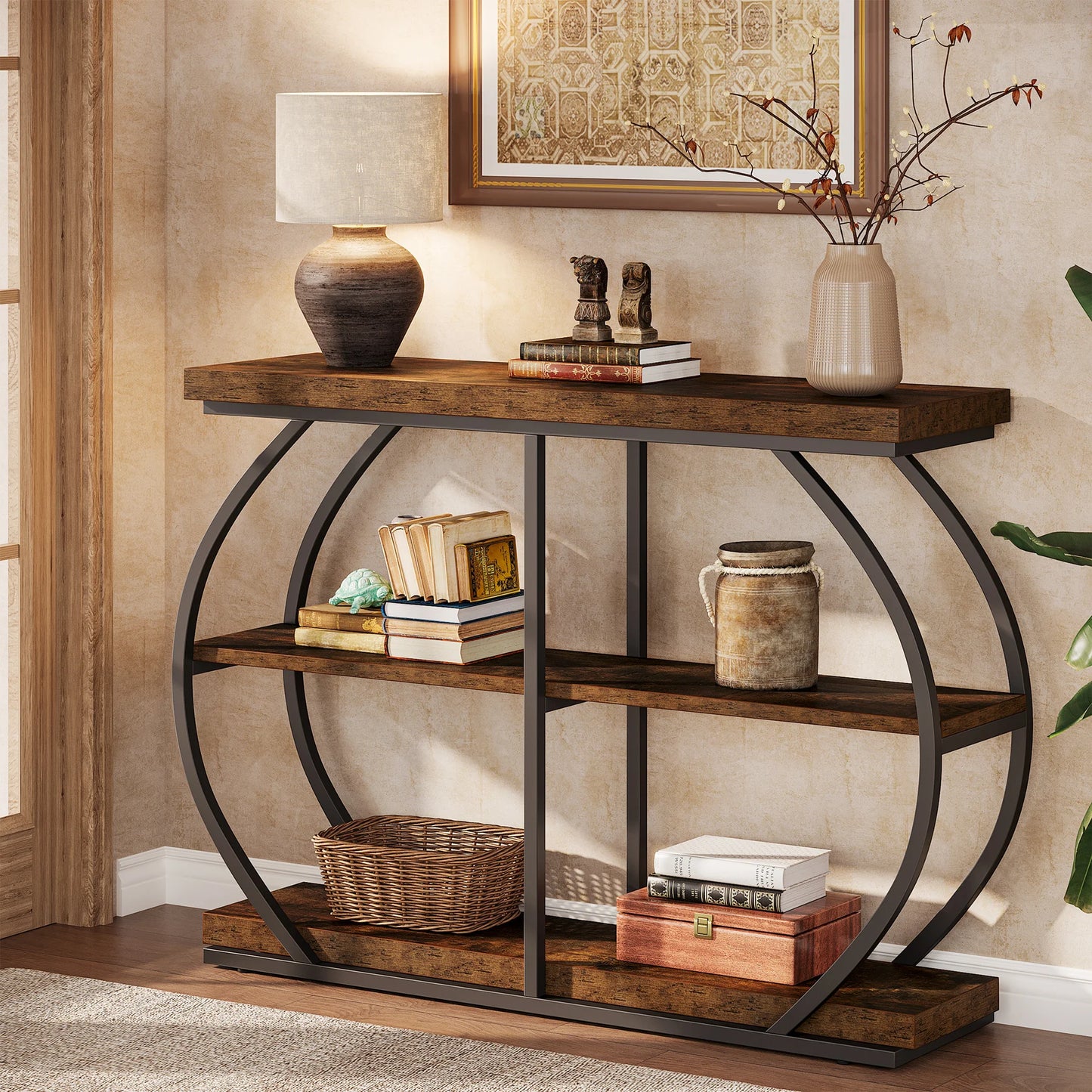 Tribesigns Industrial Console Table With Arched Frame