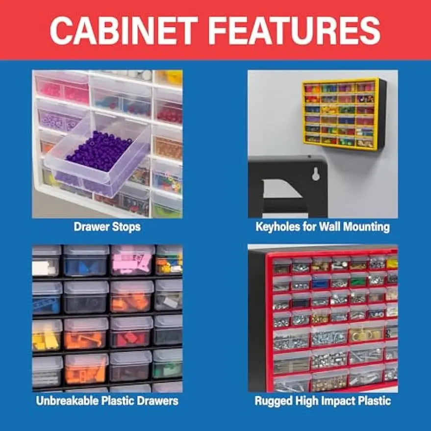 24 Drawer Plastic Storage Cabinet For Garage And Workshop Organization