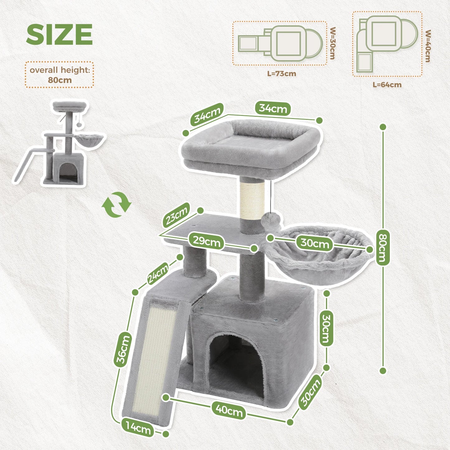 PAWZ Road Cat Tree Indoor 2 Styles Activity Tower Posts