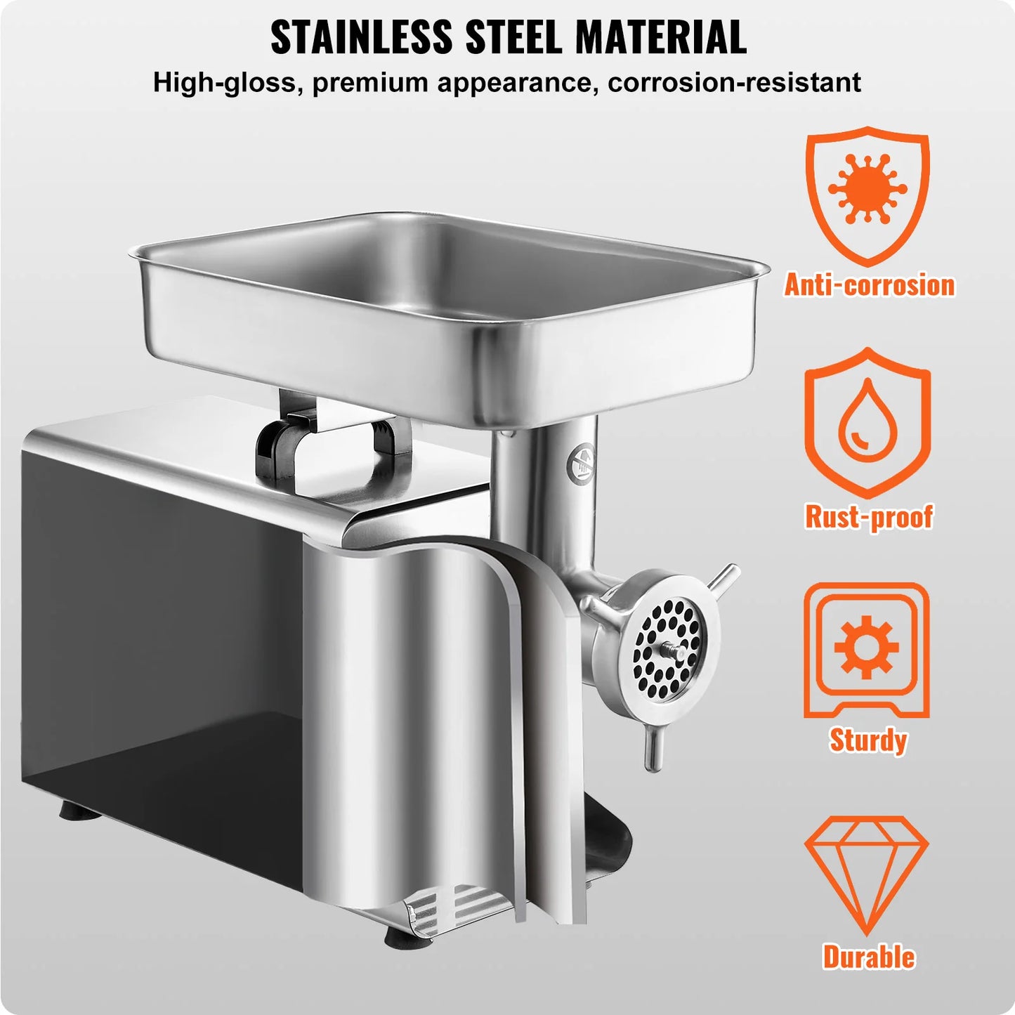 VEVOR Electric Meat Grinder 1000W Commercial Stainless Steel