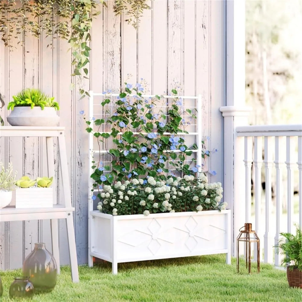 Hign-concerned Raised Garden Bed Planter With Trellis
