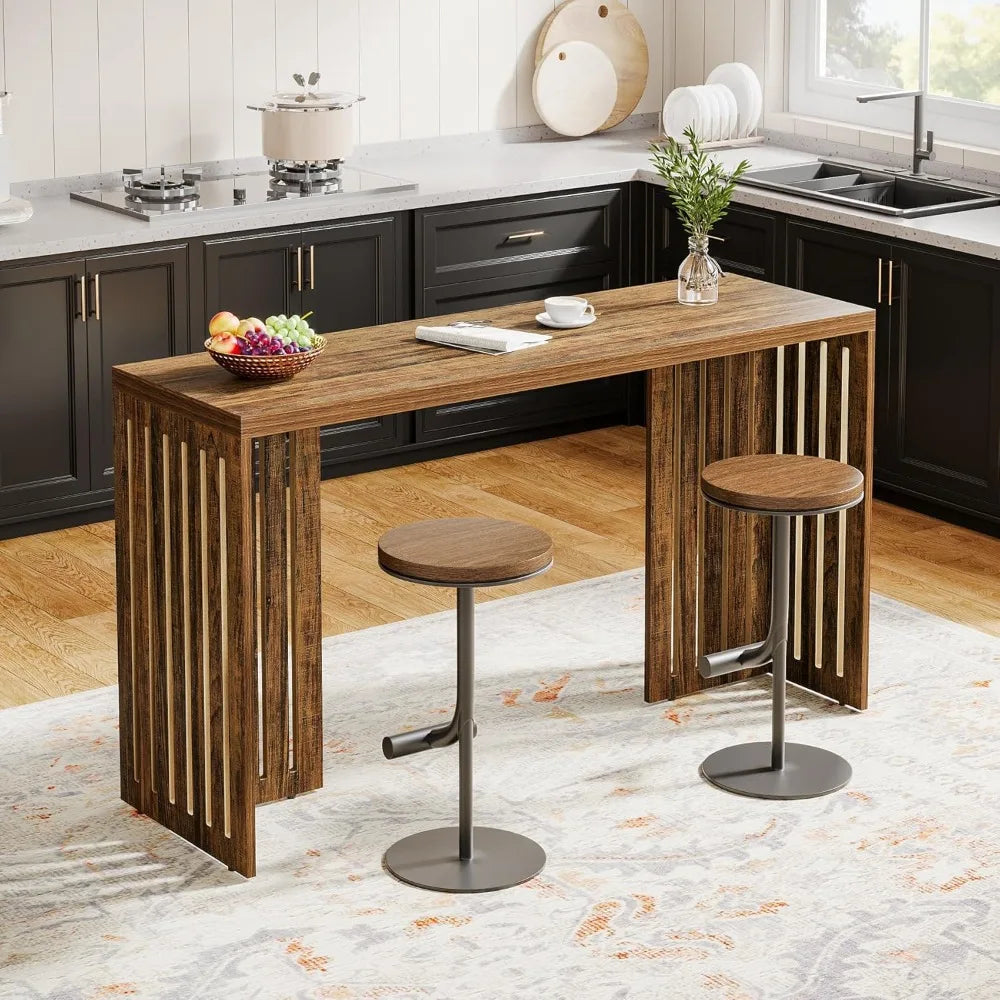 Industrial Bar Height Rectangular Counter Table Kitchen