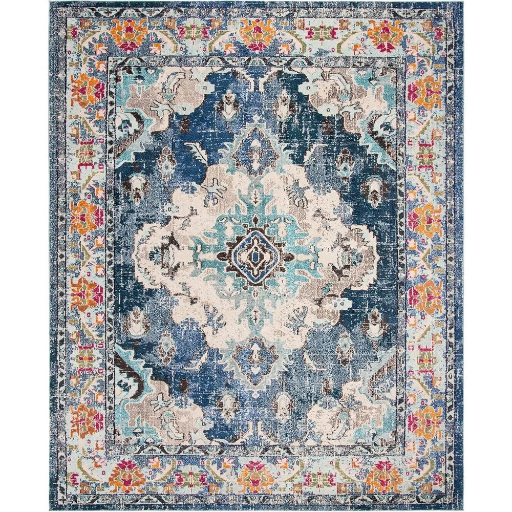 Bohemian Medallion Pattern Area Rug Durable Easy Care