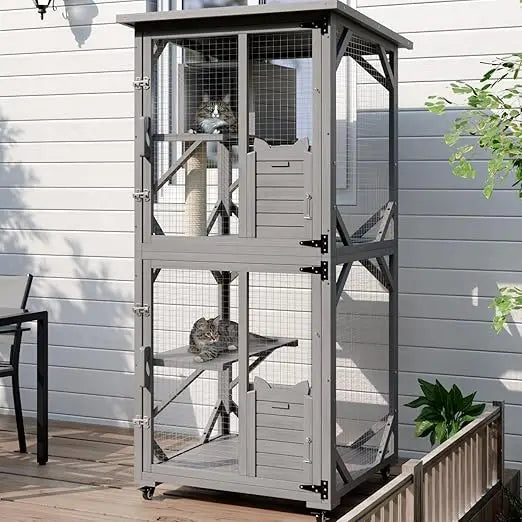 Closure Outdoor Catio Cat Enclosure With Waterproof Roof