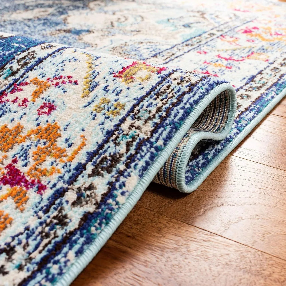 Bohemian Medallion Pattern Area Rug Durable Easy Care