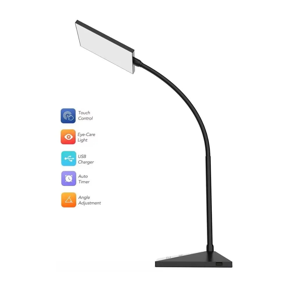 Led Desk Lamp Dimmable Eye Protection Gooseneck 12W 72 LED