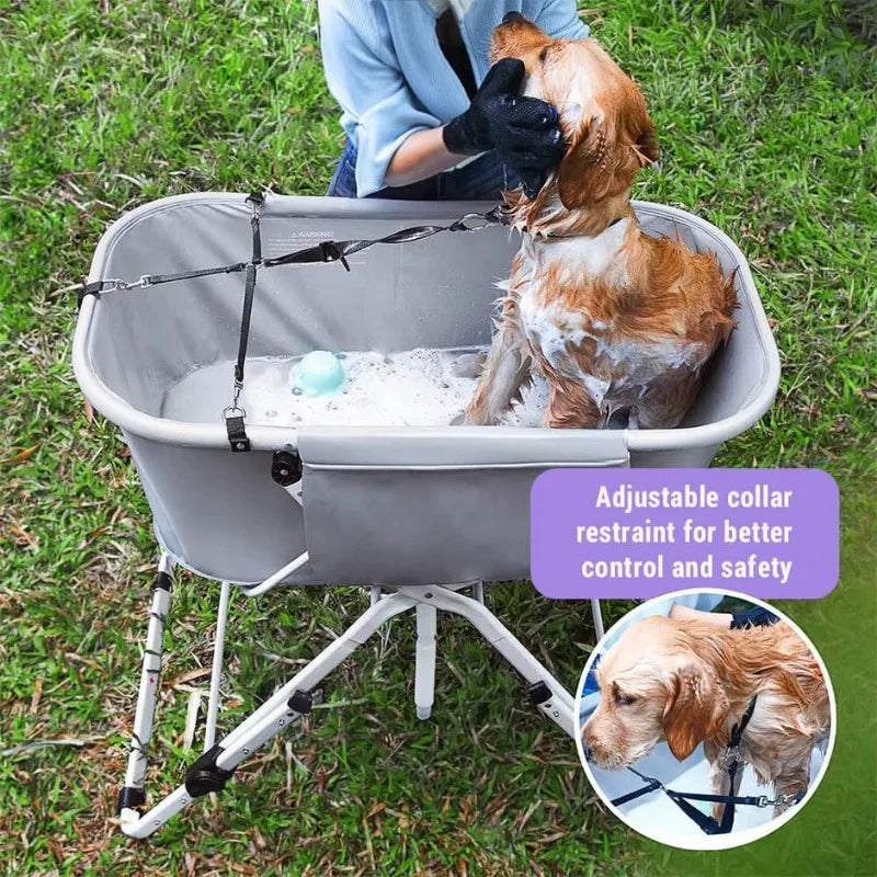 Dog Litter Elevated Foldable Dog Bath Tub For Grooming