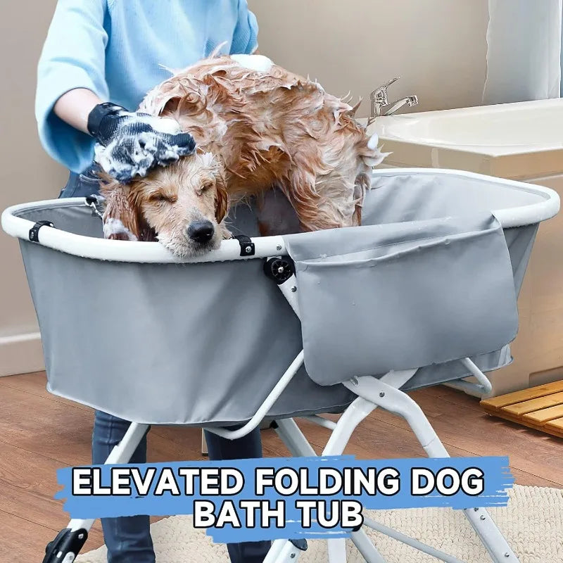 Dog Litter Elevated Foldable Dog Bath Tub For Grooming