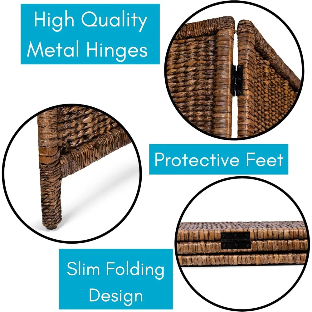 3 Panel Seagrass Room Divider Handwoven Abaca Privacy