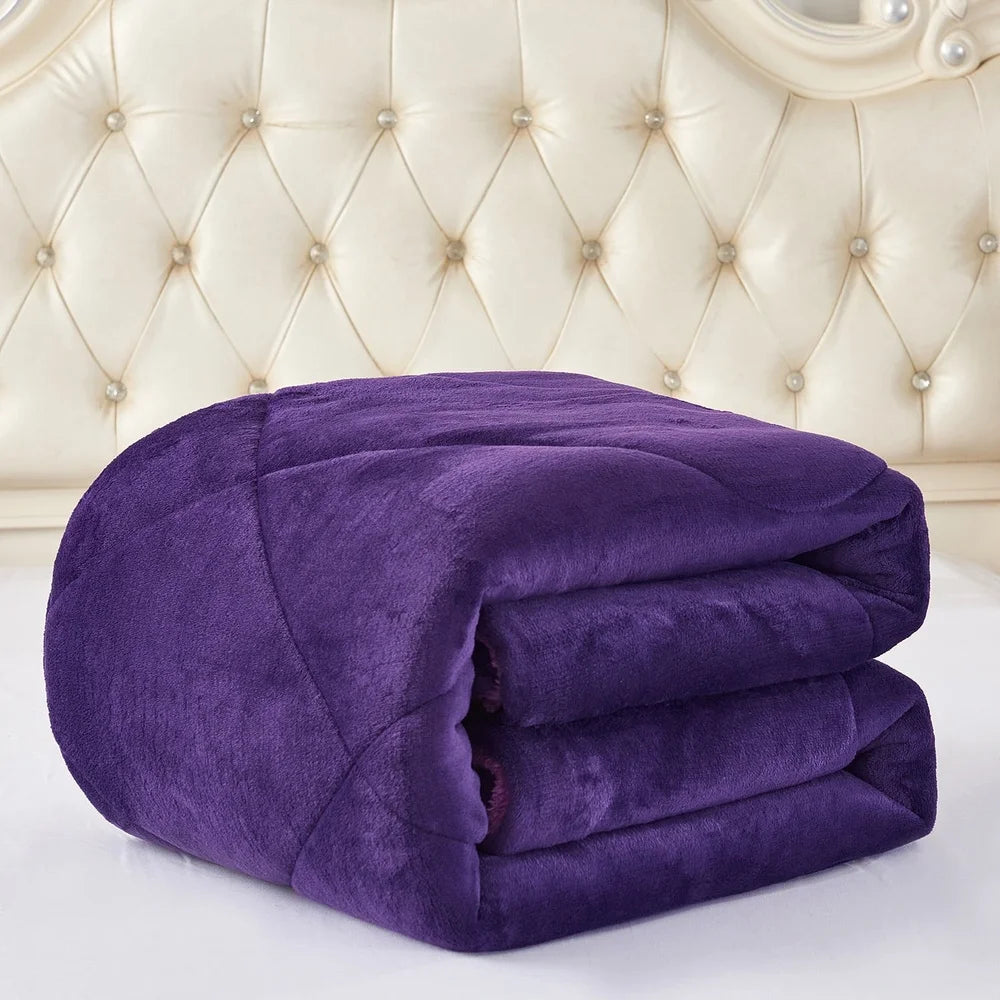 DUTRIEUXF Reversible Sherpa Fleece Blanket Cozy Warm Throw