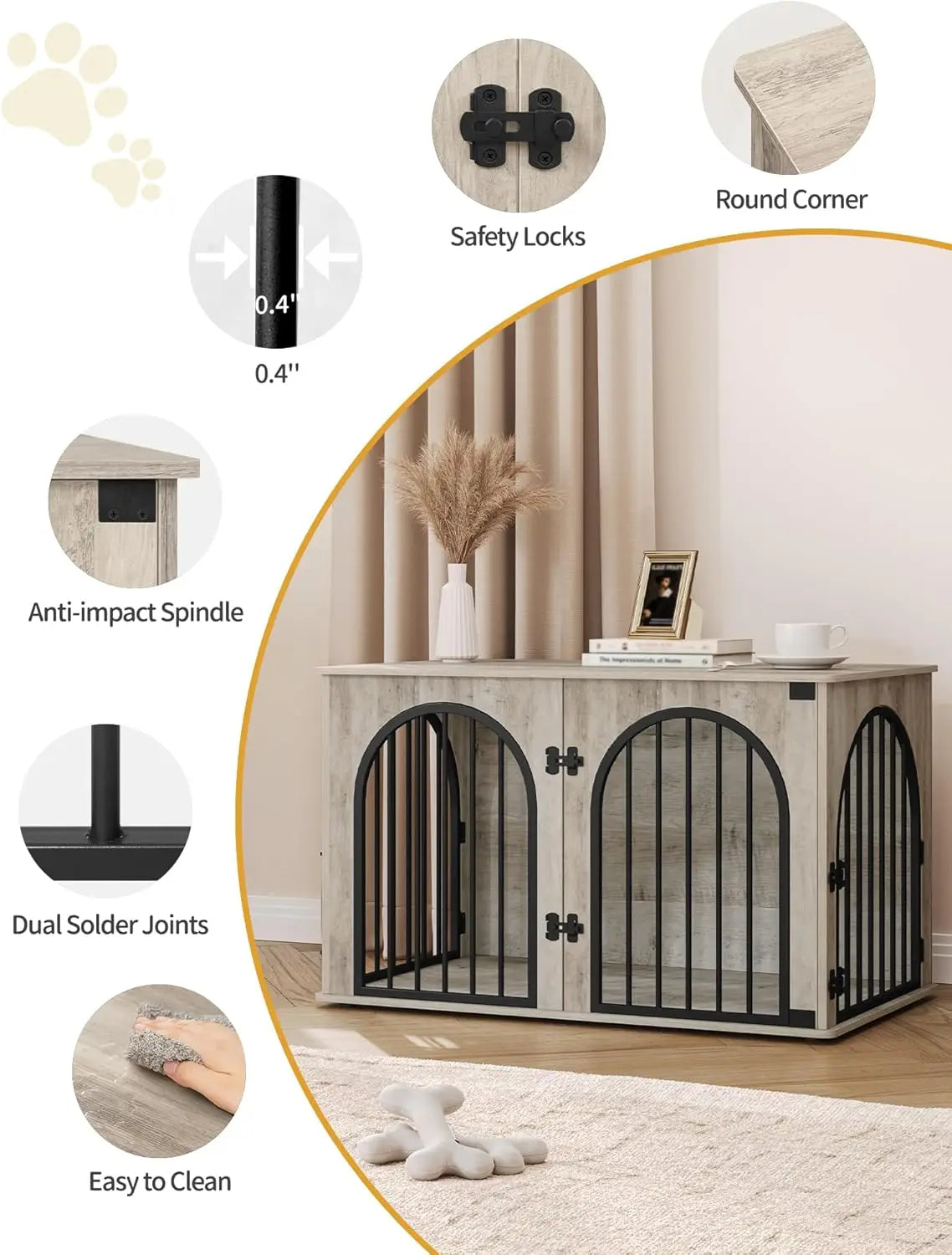 CN Sichuan Wooden Dog Crate TV Stand Kennel Anti Chew