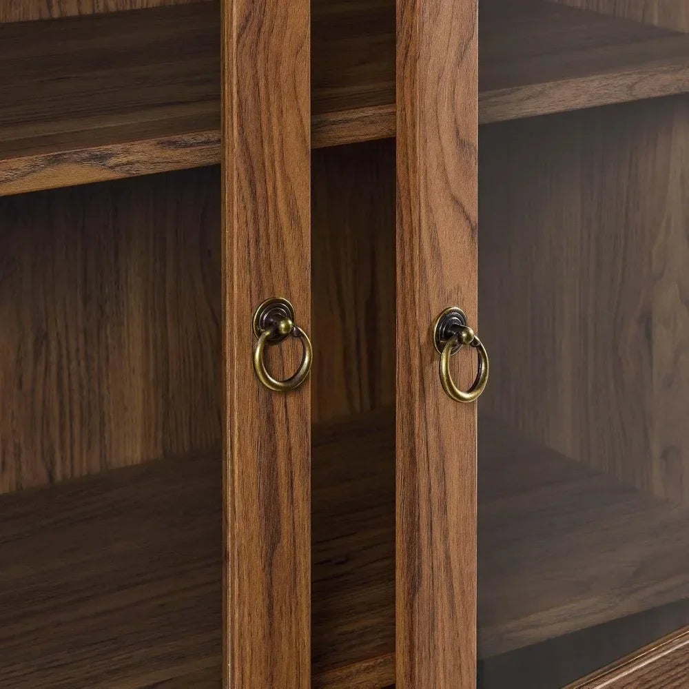 Guangbai Tall Arched Storage Display Cabinet Solid Wood