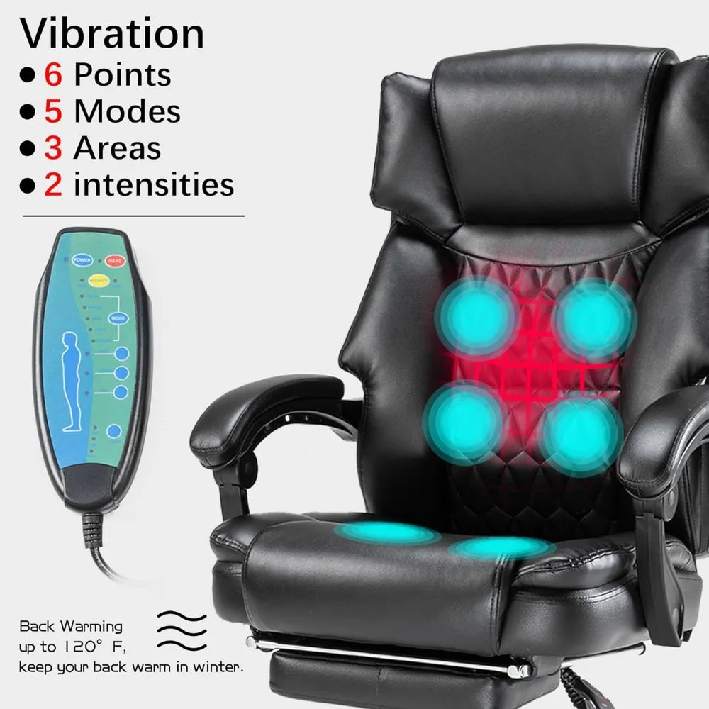 AngDuo 6 Point Massage Office Chair With Heat And Foot Rest