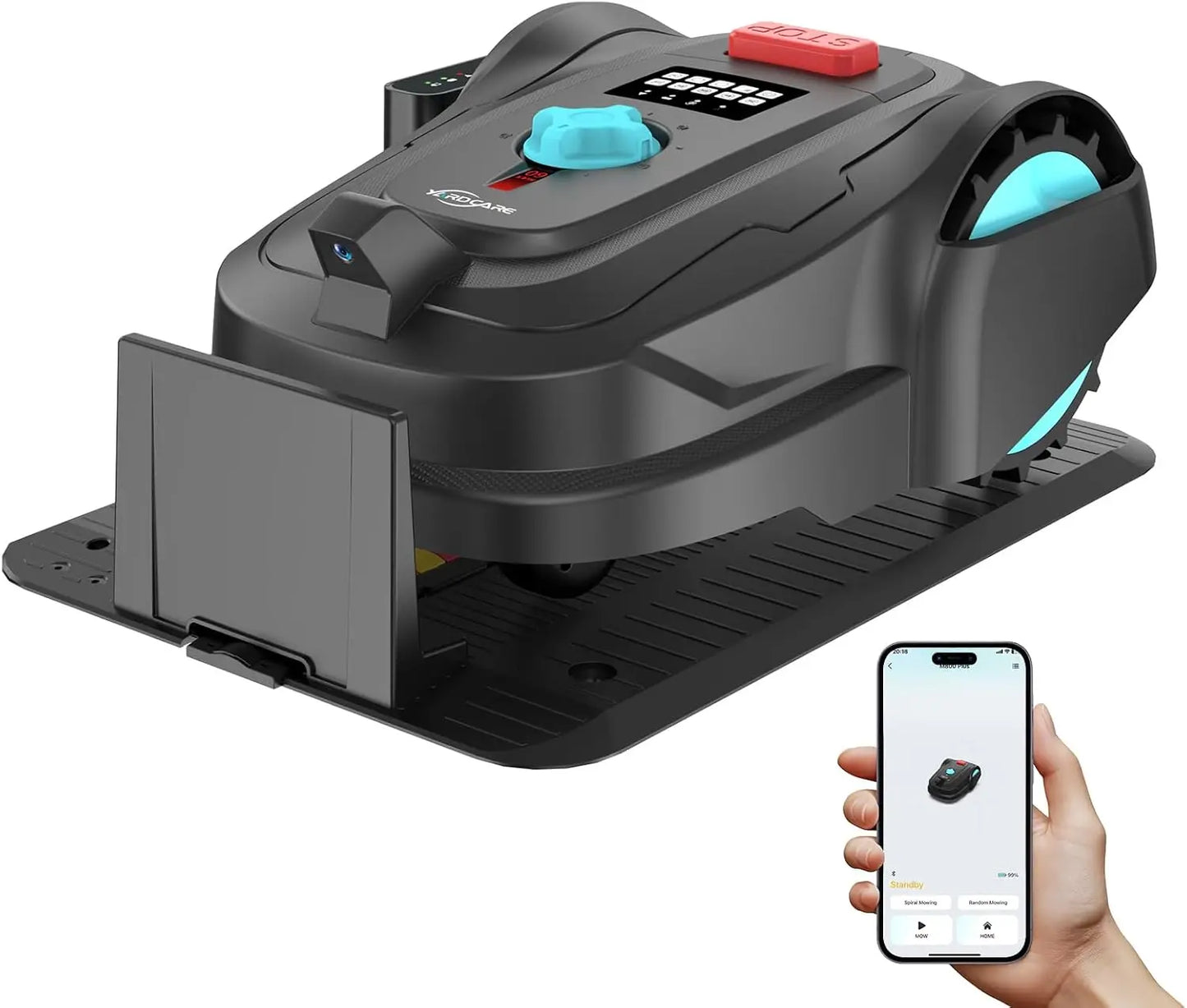 XMSJ Cordless Robot Lawn Mower GPS Navigation App Control