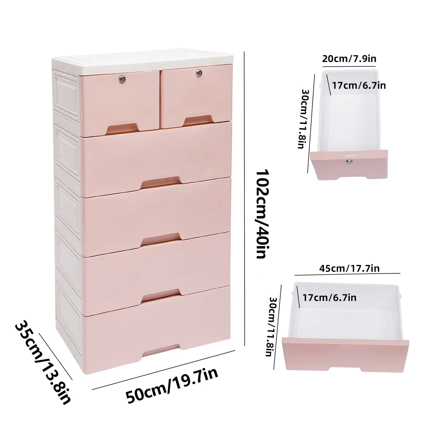 Six Drawer Plastic Dresser Storage Tower Home Office Bedroom