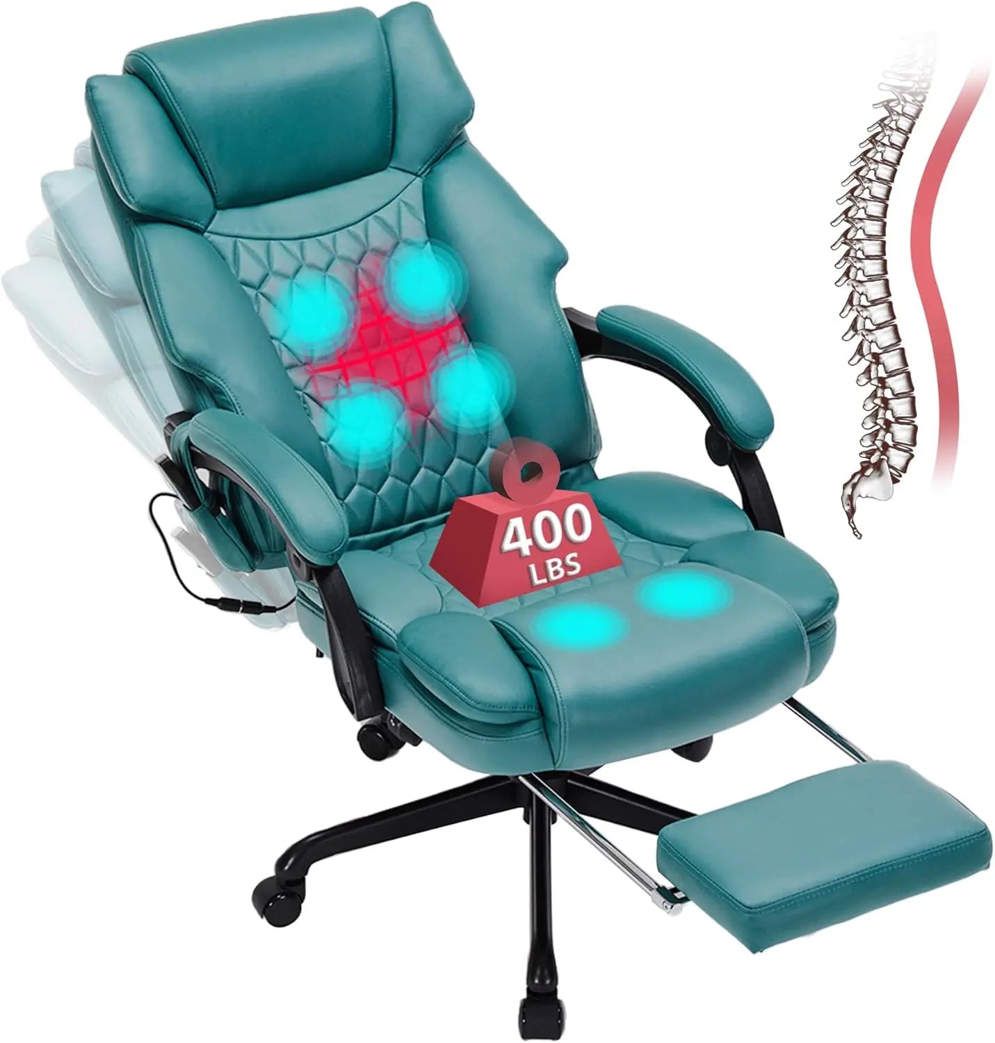 AngDuo 6 Point Massage Office Chair With Heat And Foot Rest