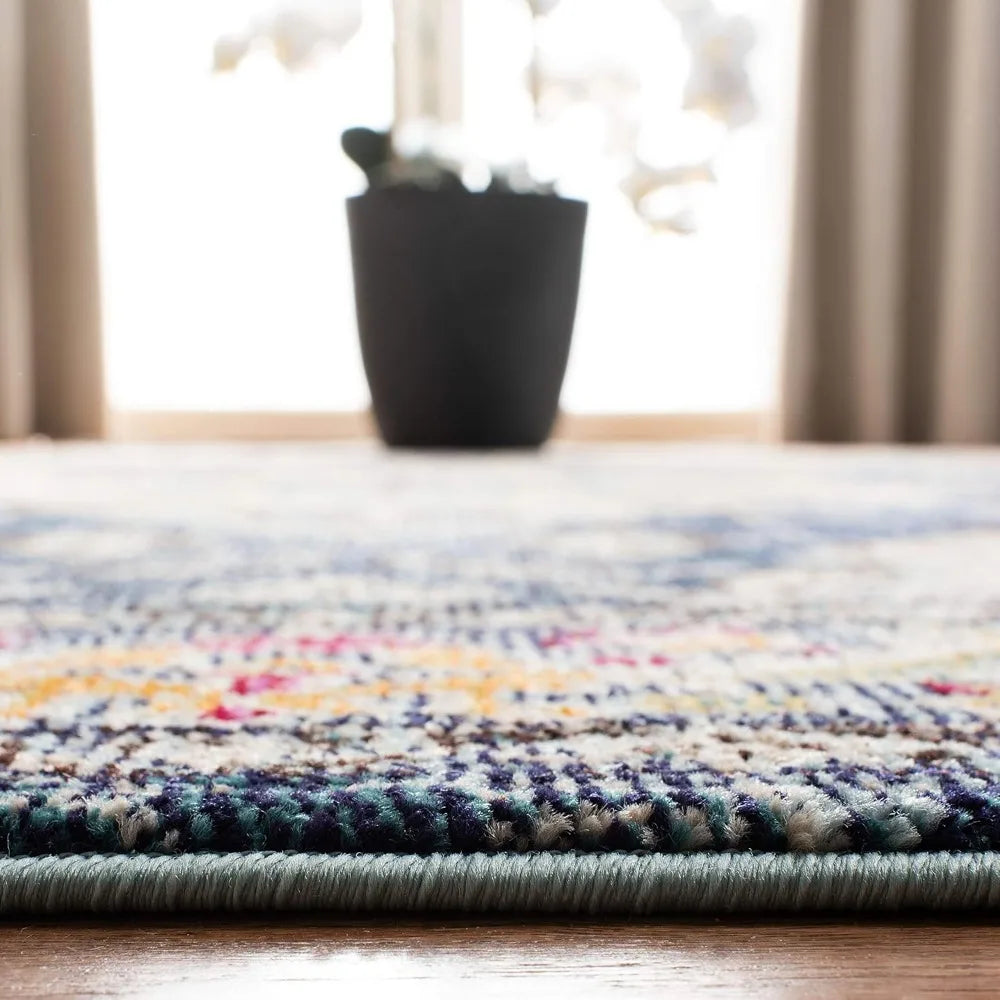 Bohemian Medallion Pattern Area Rug Durable Easy Care