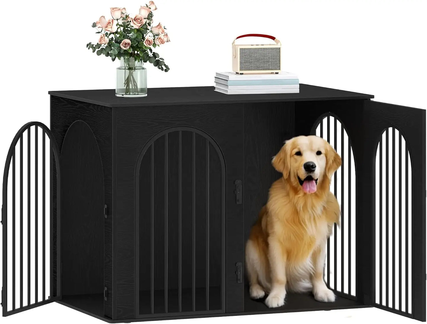 CN Sichuan Wooden Dog Crate TV Stand Kennel Anti Chew