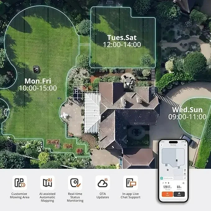 Segway I110N Robot Lawn Mower Perimeter Wire Free Mapping