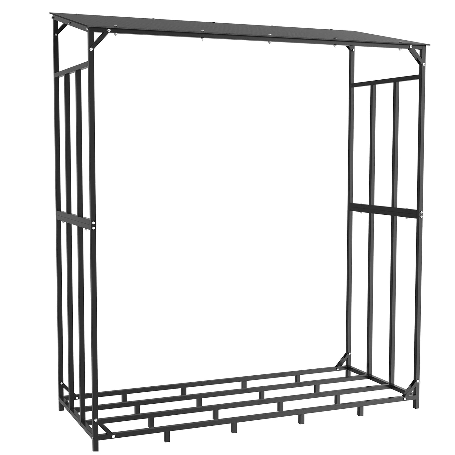 Outdoor Firewood Rack With Waterproof Cover Heavy Duty Stand