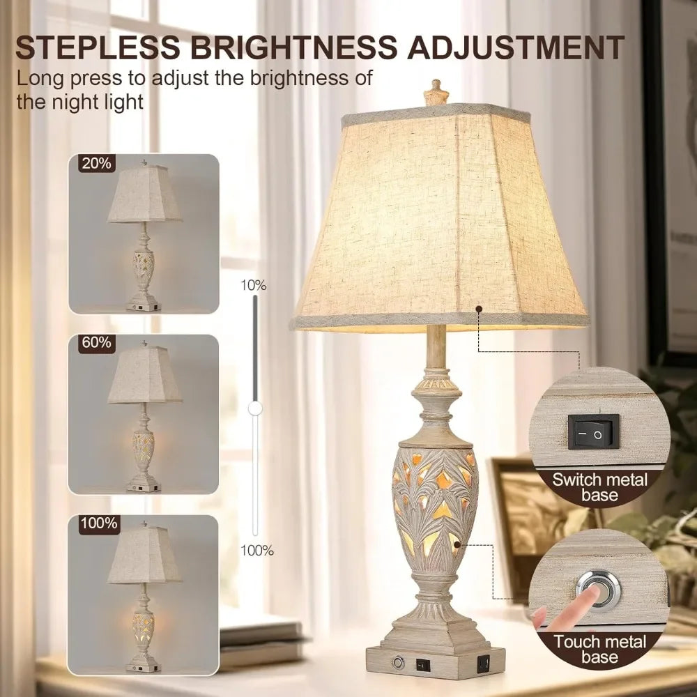 XMSJ Customizable Touch Control Traditional Table Lamps