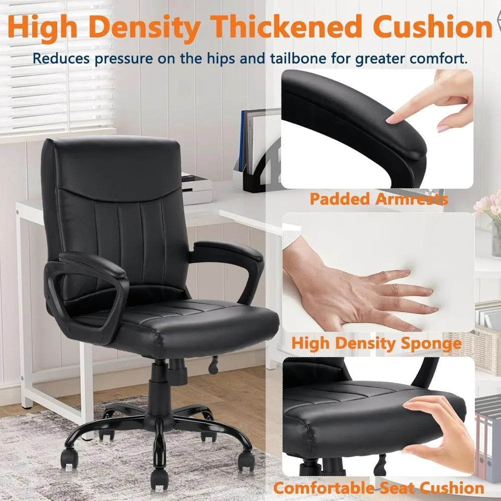 High Concerned Leather Office Chair With Lumbar Support