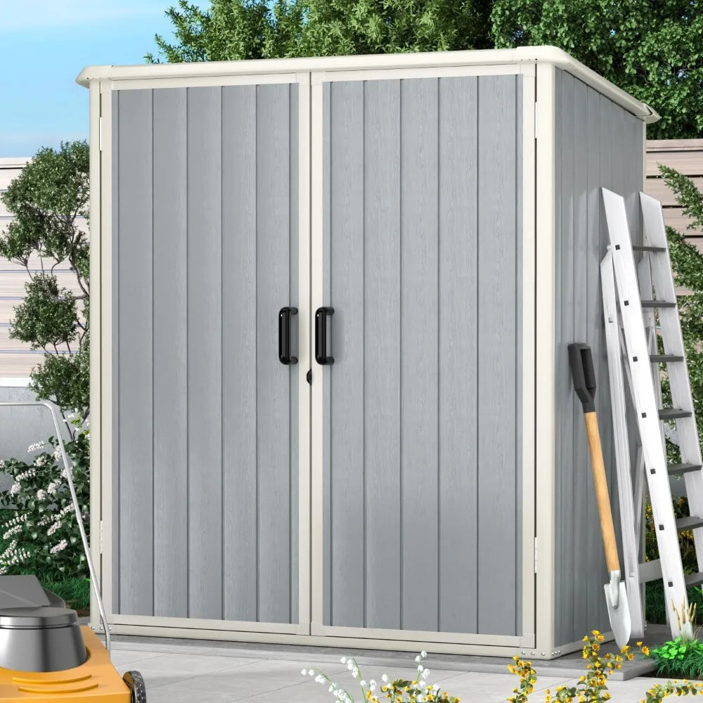 Resin Outdoor Storage Shed With Floor And Lockable Door