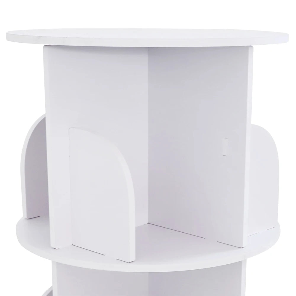 Hign-Concerned 360 Degree Rotating 2 Tier Bookshelf PVC Storage Rack
