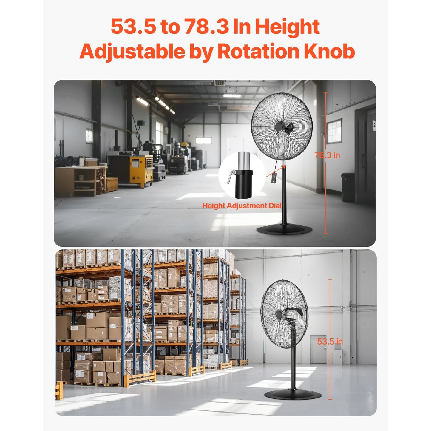 SucceBuy Pedestal Fan 3 Speed Oscillating Standing