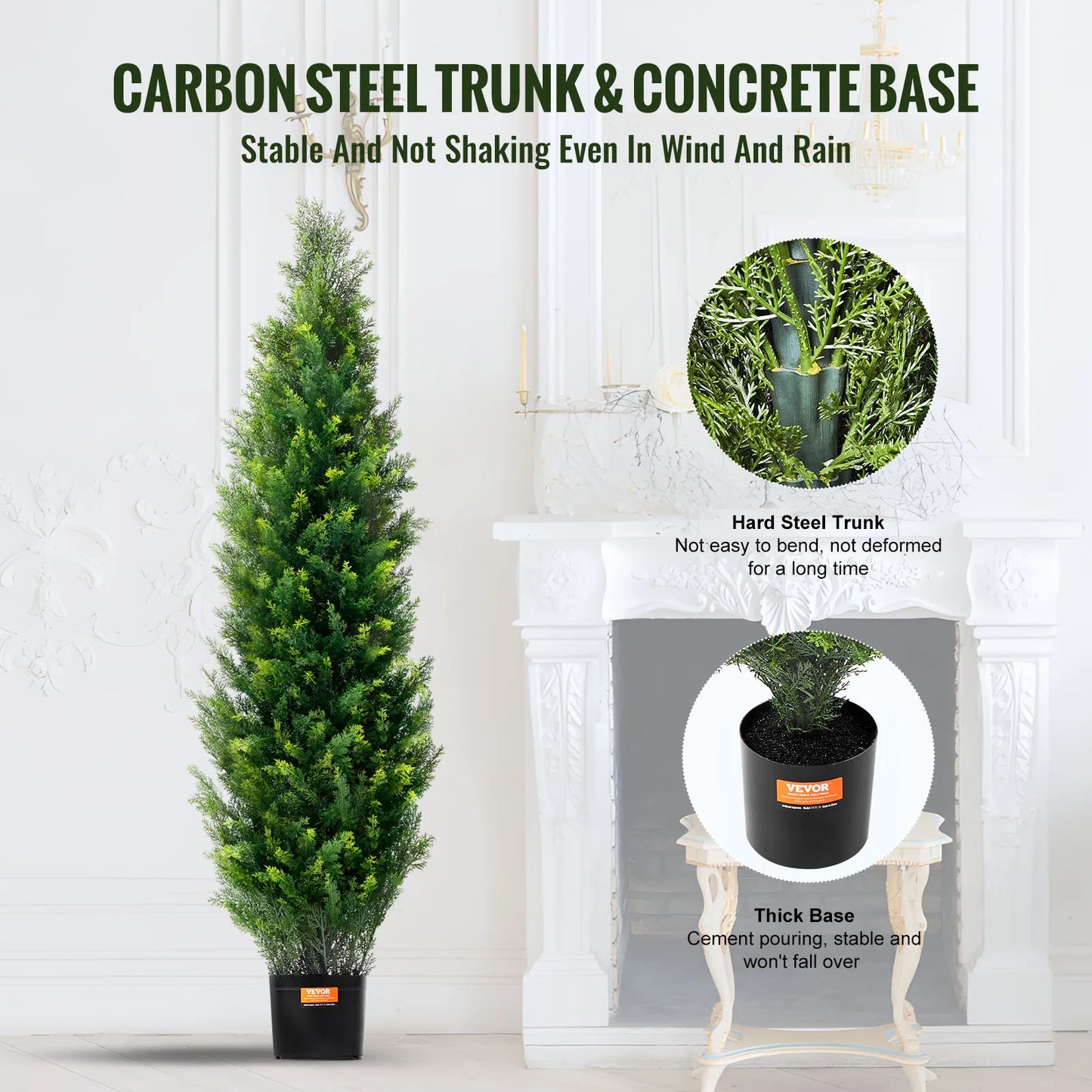SucceBuy Artificial Cedar Topiary Tree Outdoor Garden Decor