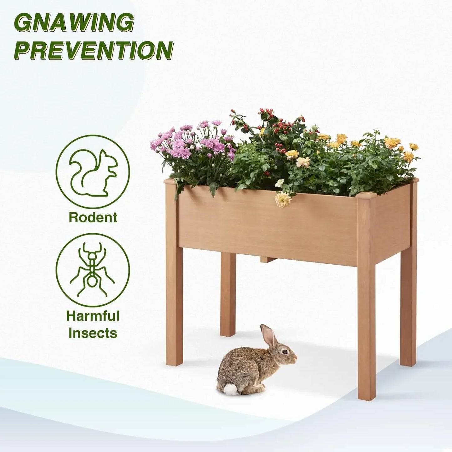 Hign-concerned Raised Garden Bed With Legs Planter Box