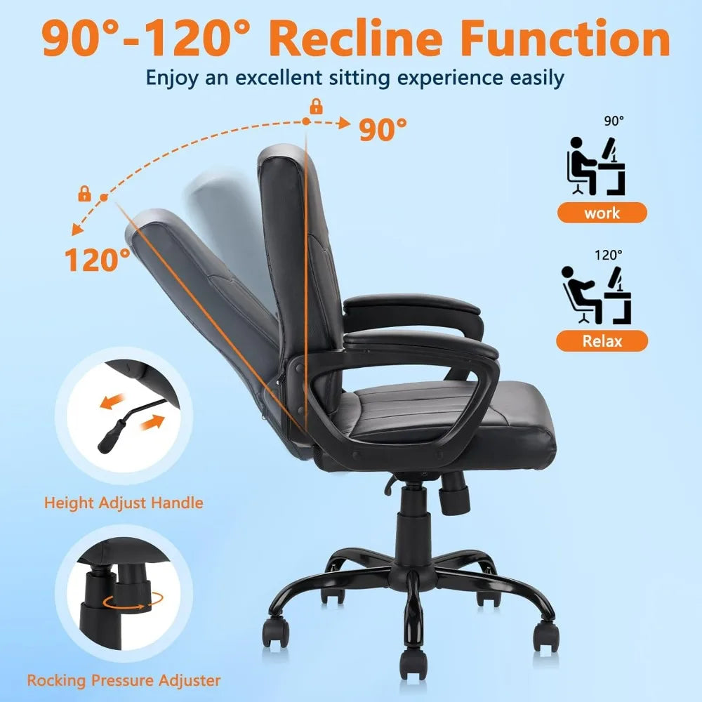 High Concerned Leather Office Chair With Lumbar Support
