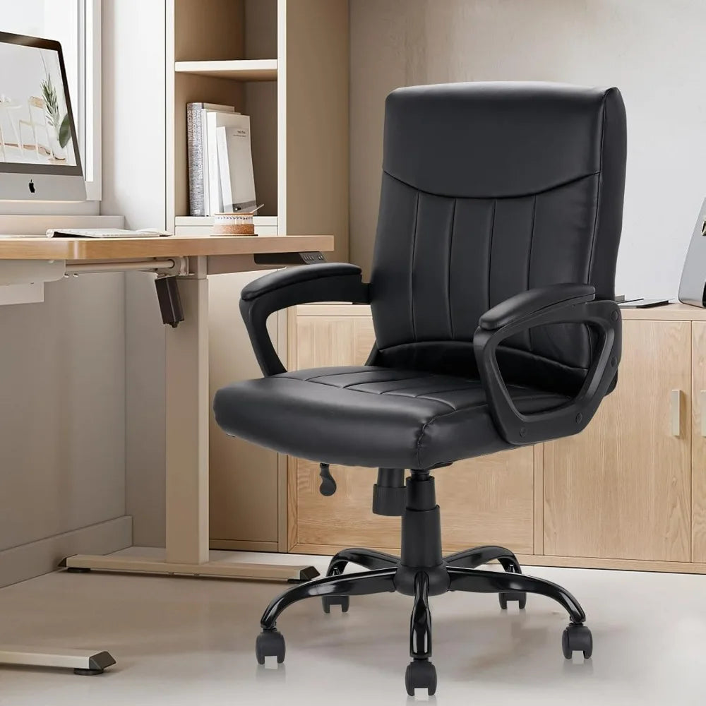High Concerned Leather Office Chair With Lumbar Support