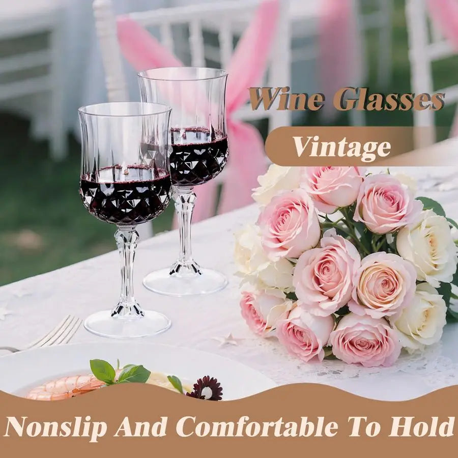 XMSJ Plastic Wine Glasses Set For Parties And Weddings