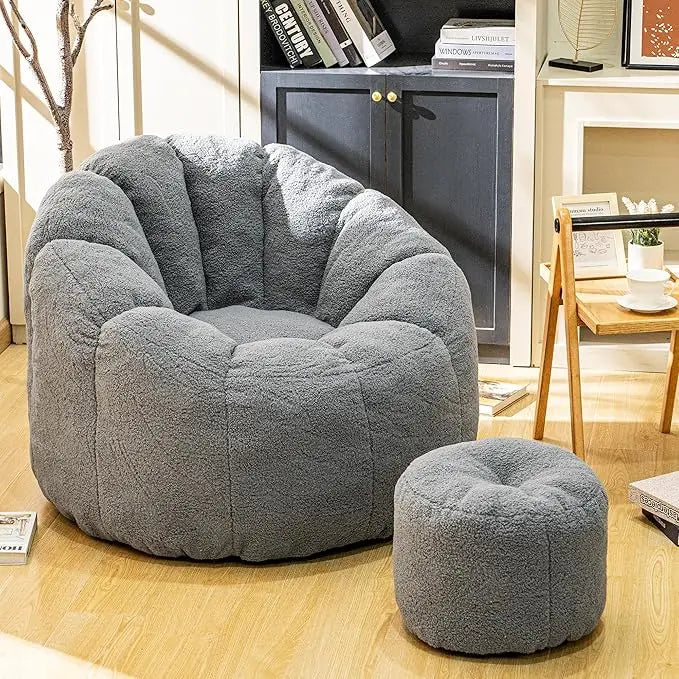 FEICHENG Bean Bag Chair With Ottoman For Indoor Relaxation