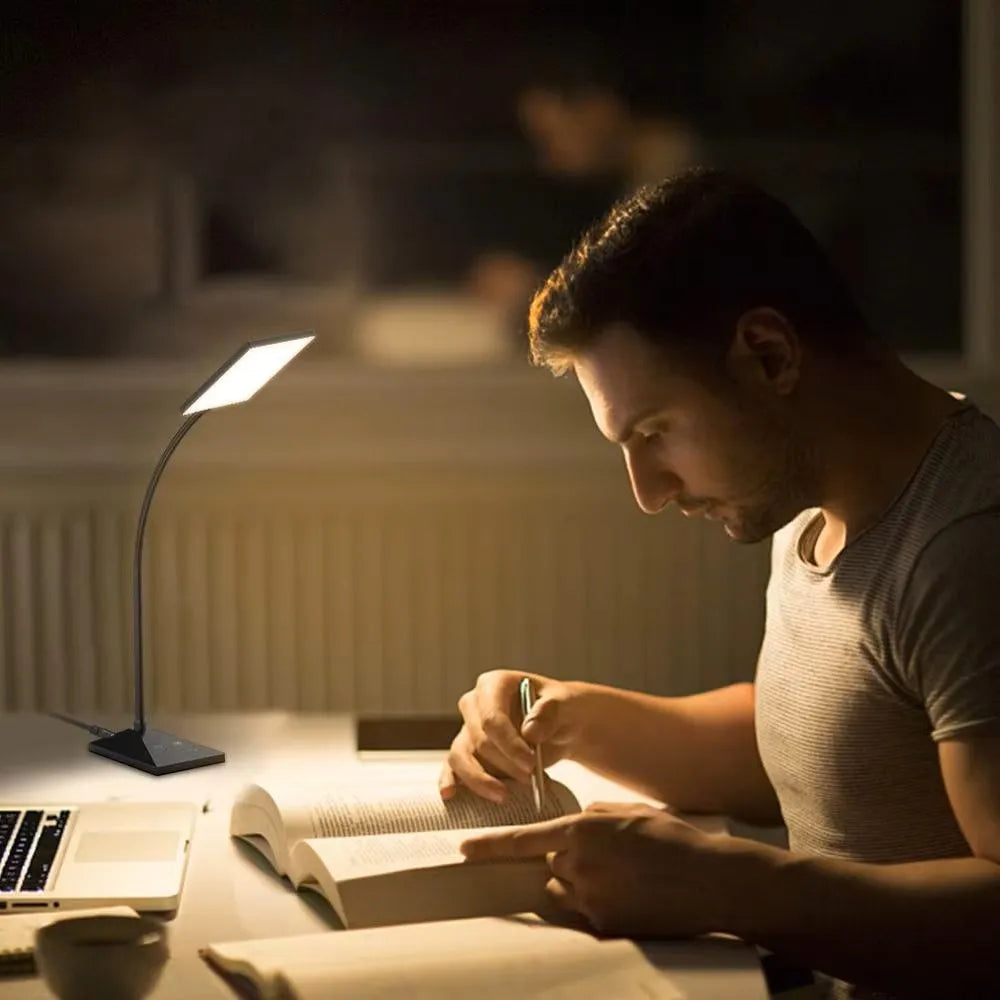 Led Desk Lamp Dimmable Eye Protection Gooseneck 12W 72 LED