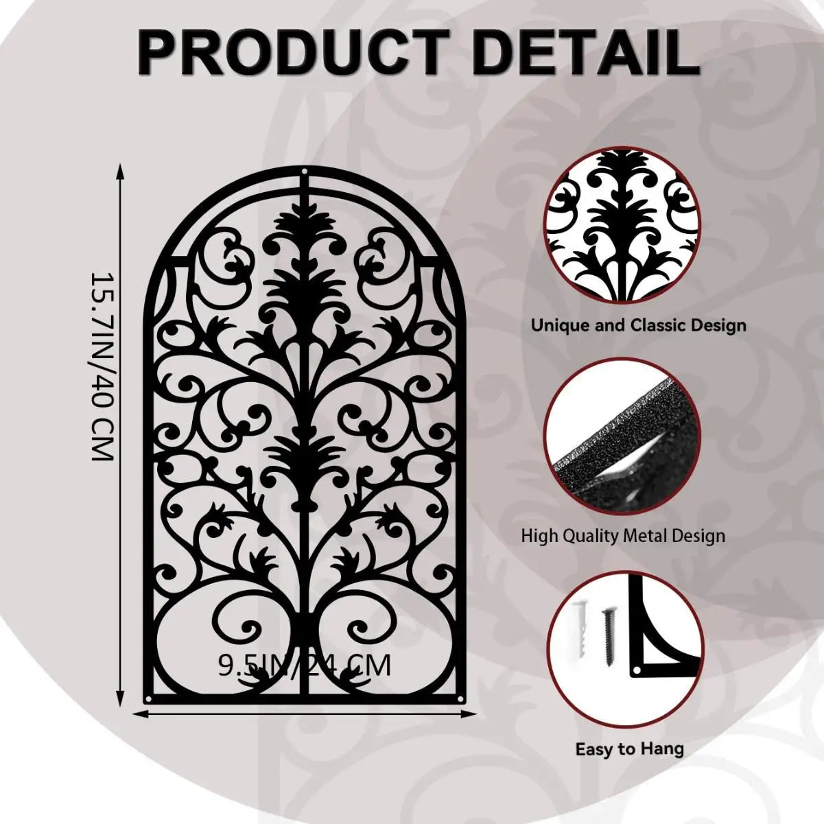 HELLOYOUNG European Style Iron Art Flower Window Decor