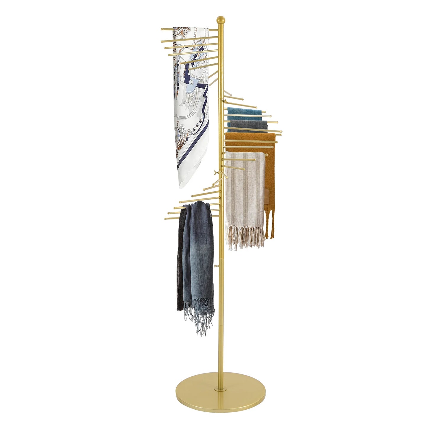 Freestanding Scarf Organizer With Metal Spiral Holder
