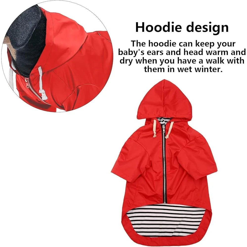 Hign-concerned Dog Raincoat Waterproof Jacket With Harness