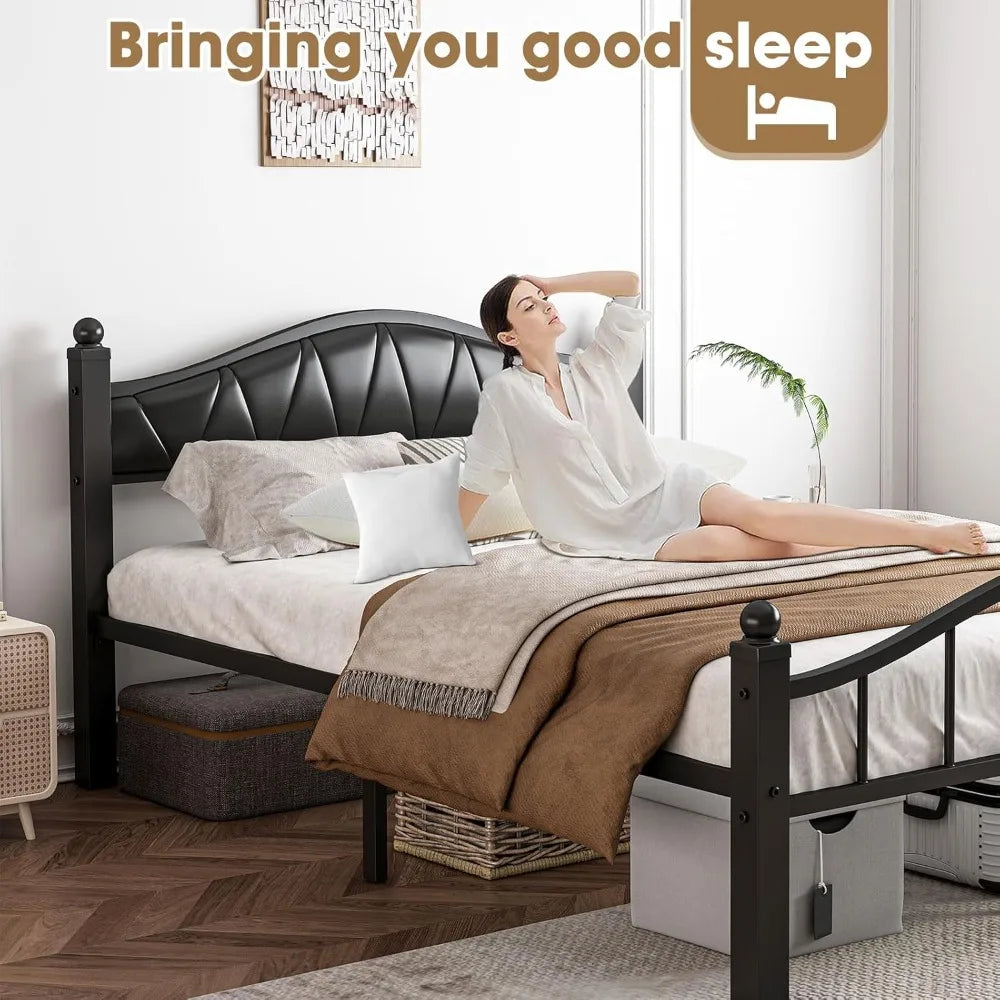 Hign Concerned Bed Frame With Headboard Noise Free Design