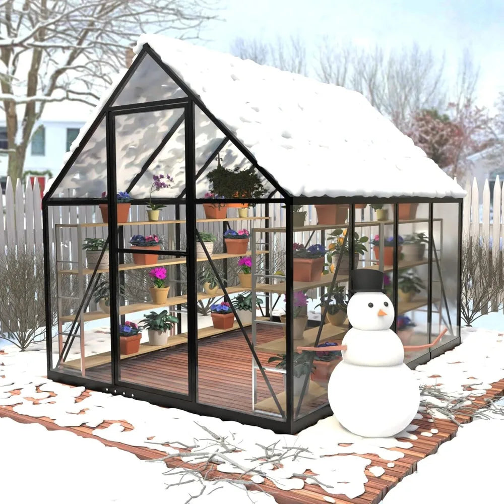 XMSJ Polycarbonate Greenhouse Outdoor Walk In With Roof Vent