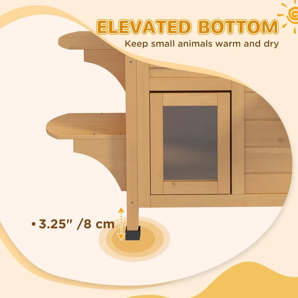 Pawhut Outdoor Cat House Weatherproof Wooden Enclosure