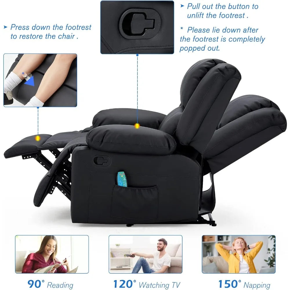 HUANZHUANG Home Theater Seating With Massage And Heat