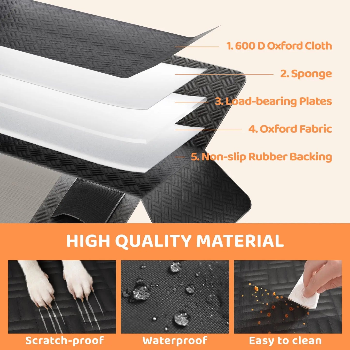 Dog Car Seat Cover Hammock Heavy Duty Backseat Extender